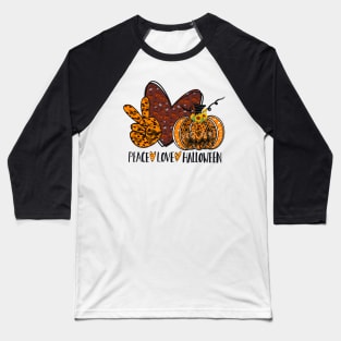 Peace Love Halloween Baseball T-Shirt